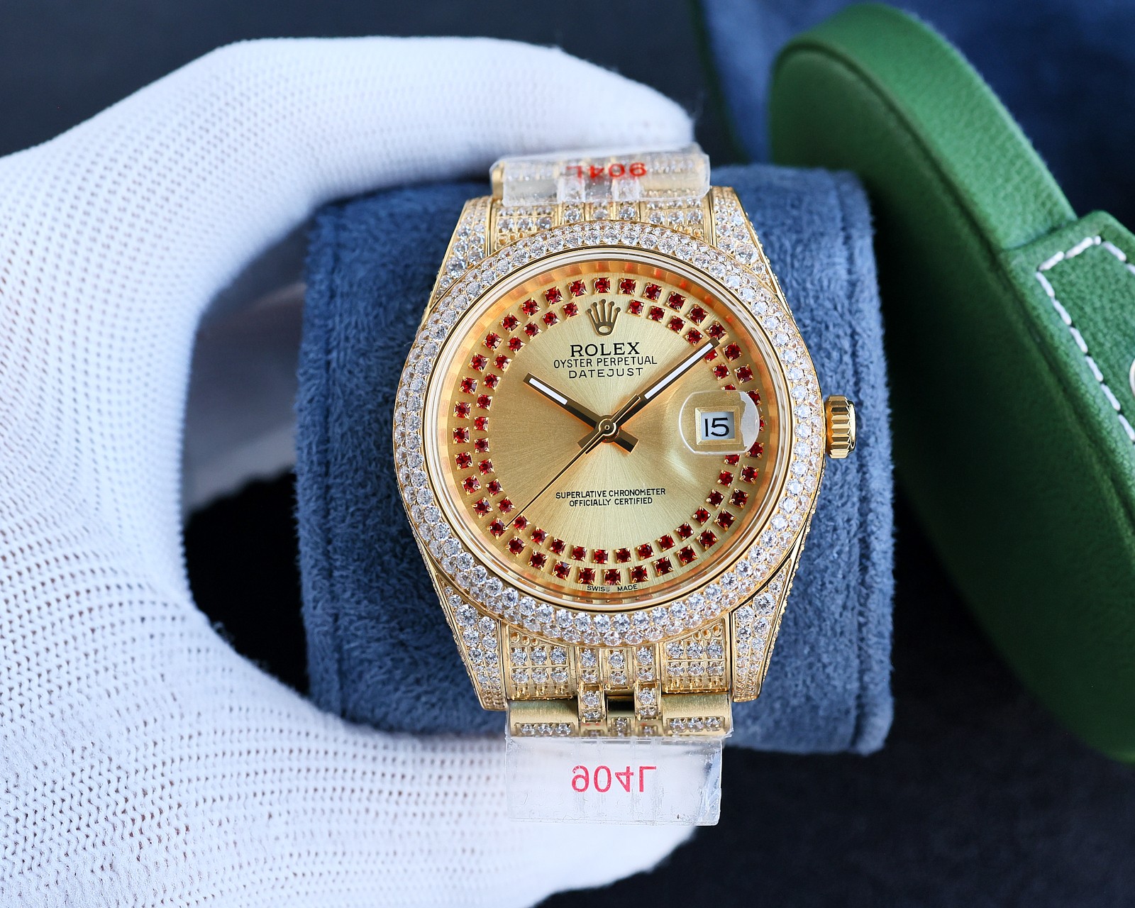 Rolex Datejust 41mm Yellow Gold Diamond & Ruby Automatic Watch