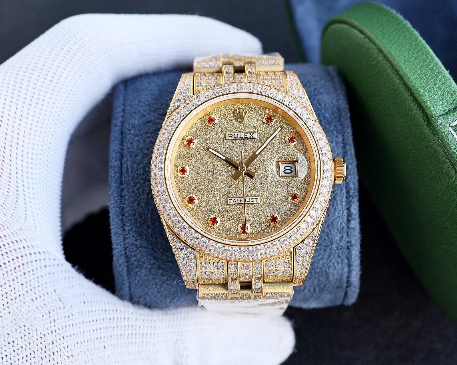 Rolex Datejust 41mm Yellow Gold Diamond & Ruby Automatic Watch