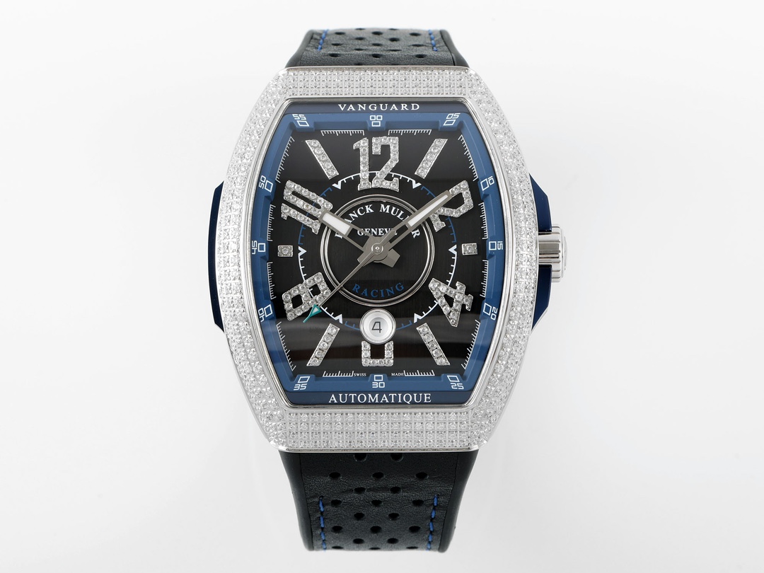 Franck Muller Vanguard Blue & Black Dial Diamond - Set Watch, 45mm, Automatic Movement