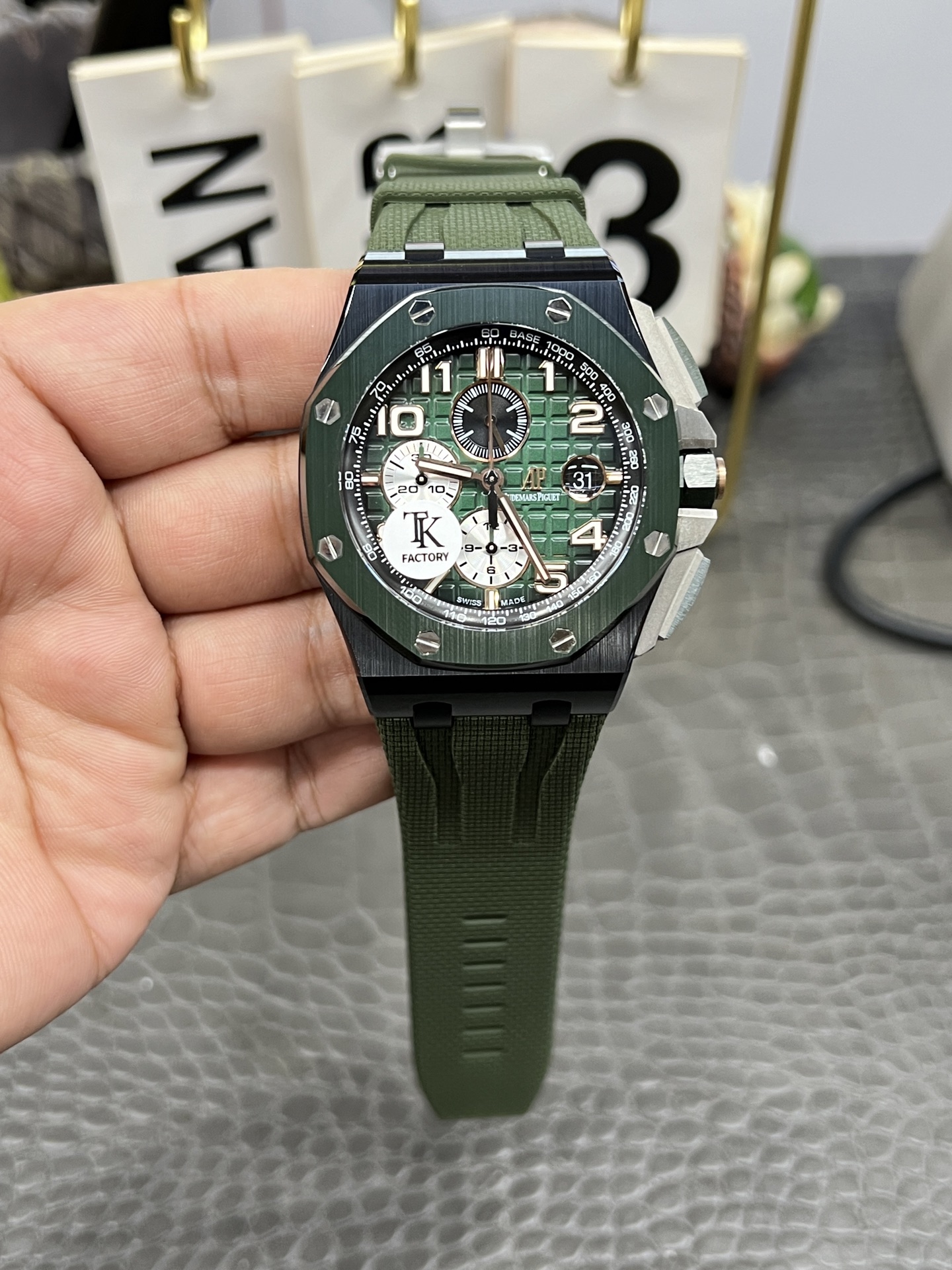 Audemars Piguet Royal Oak Offshore Green Dial Chronograph Watch, 44mm, Calibre 4401 Movement