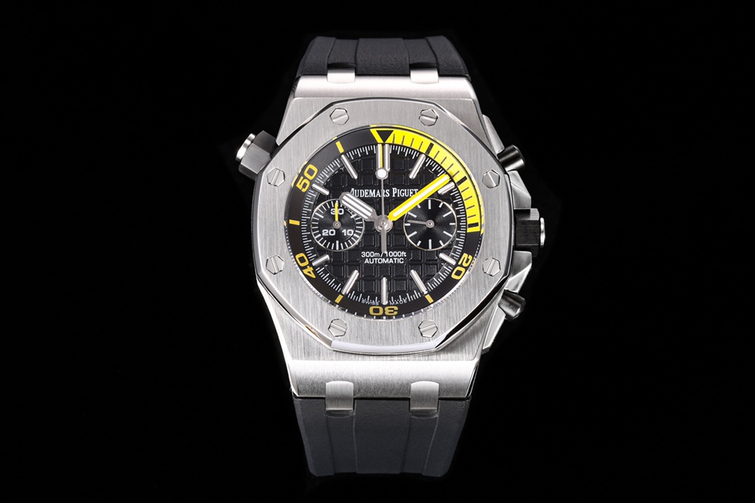 Audemars Piguet Royal Oak Offshore Black & Yellow Dial Chronograph Watch, 42mm, Calibre 3126/3840 Movement