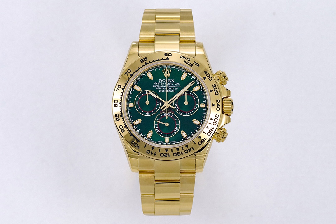 Rolex Cosmograph Daytona Green Dial Yellow Gold Watch, 40mm, Calibre 4130 Movement
