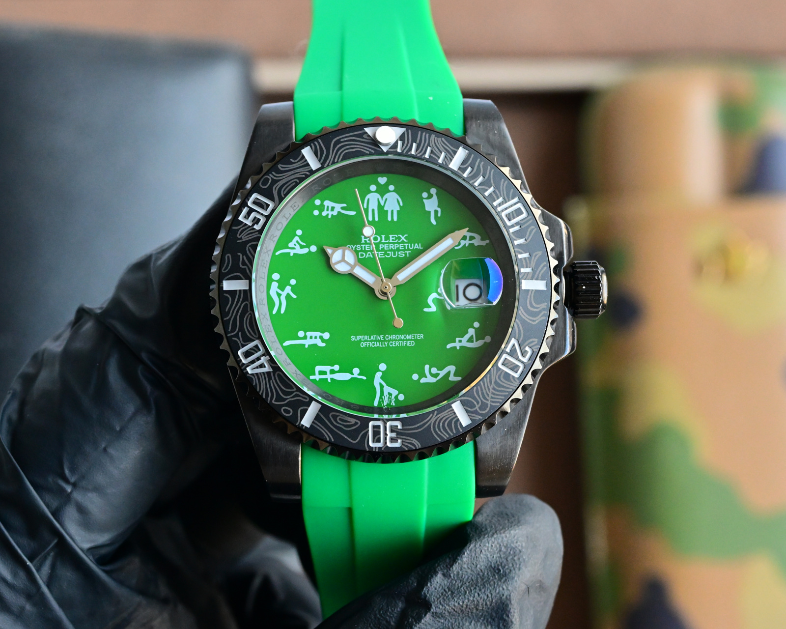 Rolex Datejust Special Pattern Green Dial Watch, 40mm, Automatic Movement