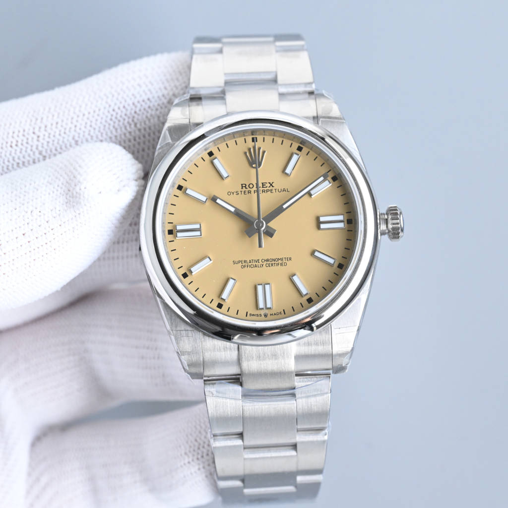 Rolex Oyster Perpetual Champagne Dial Watch, 41mm, Calibre 3230 Movement
