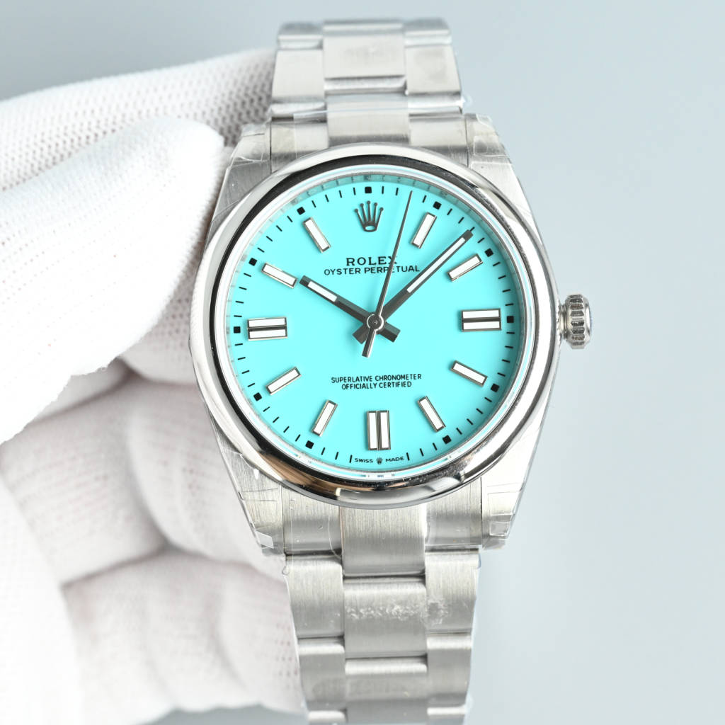 Rolex Oyster Perpetual Turquoise Dial Watch, 41mm, Calibre 3230 Movement