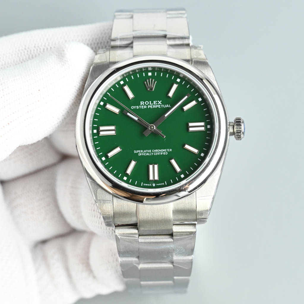 Rolex Oyster Perpetual Green Dial Watch, 41mm, Calibre 3230 Movement