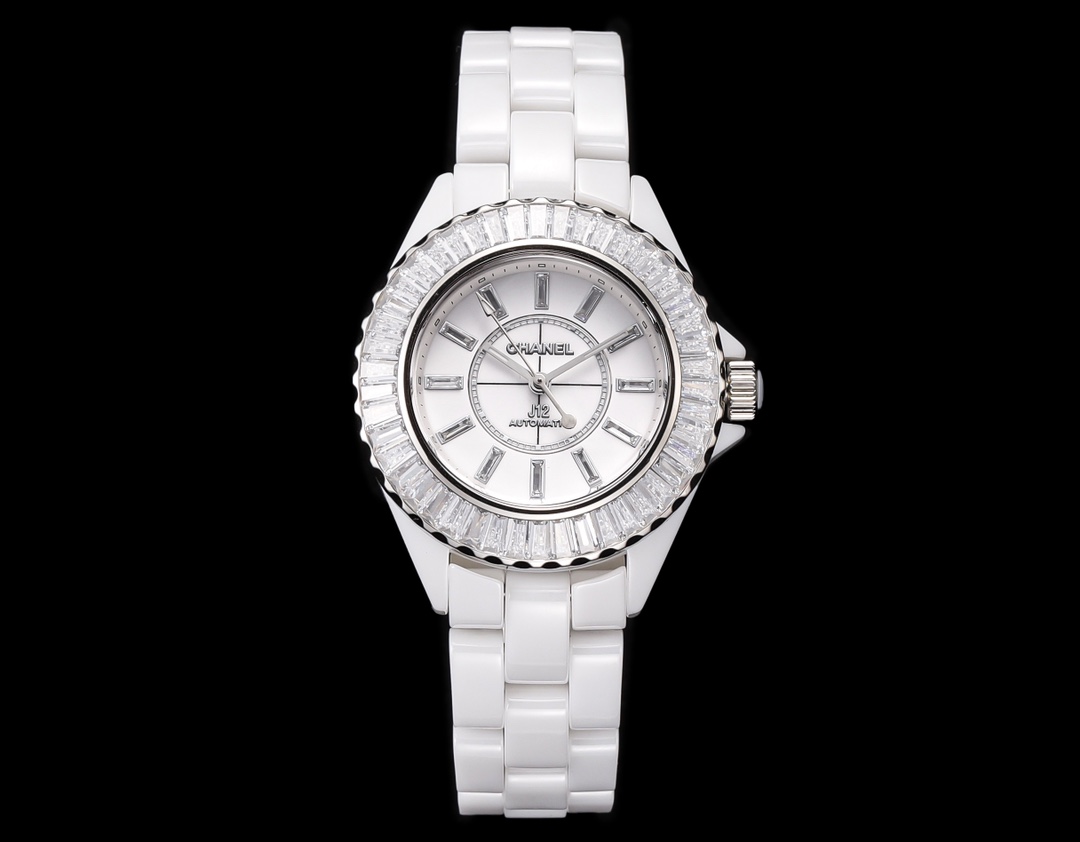 Chanel J12 Diamond - Set White Dial Watch, 33mm, Calibre 12.2 Movement