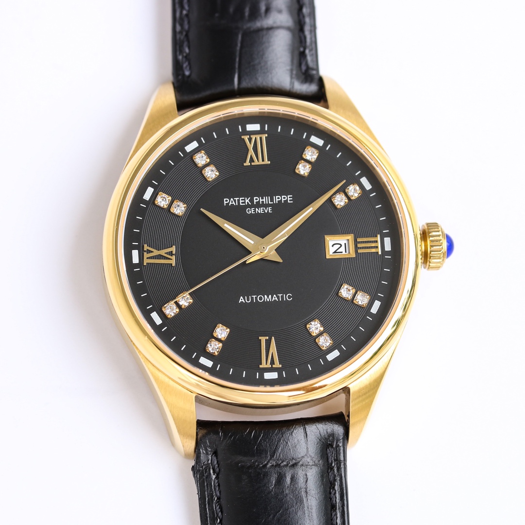 Patek Philippe Calatrava Diamond - Set White Dial Yellow Gold Watch, 39mm, Automatic Movement