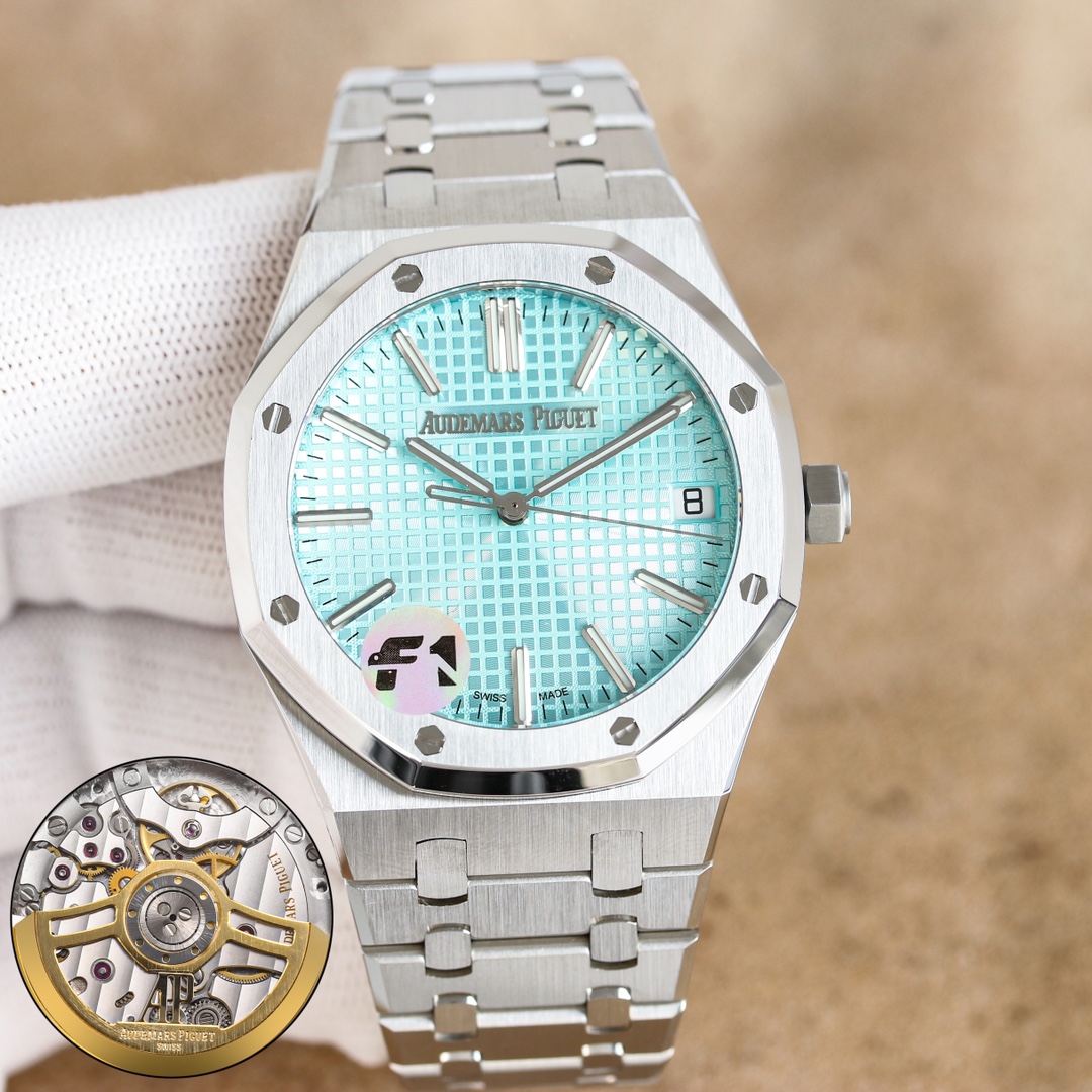 Audemars Piguet Royal Oak Tiffany Blue Dial Stainless Steel Watch, 42mm, Calibre 4302 Movement