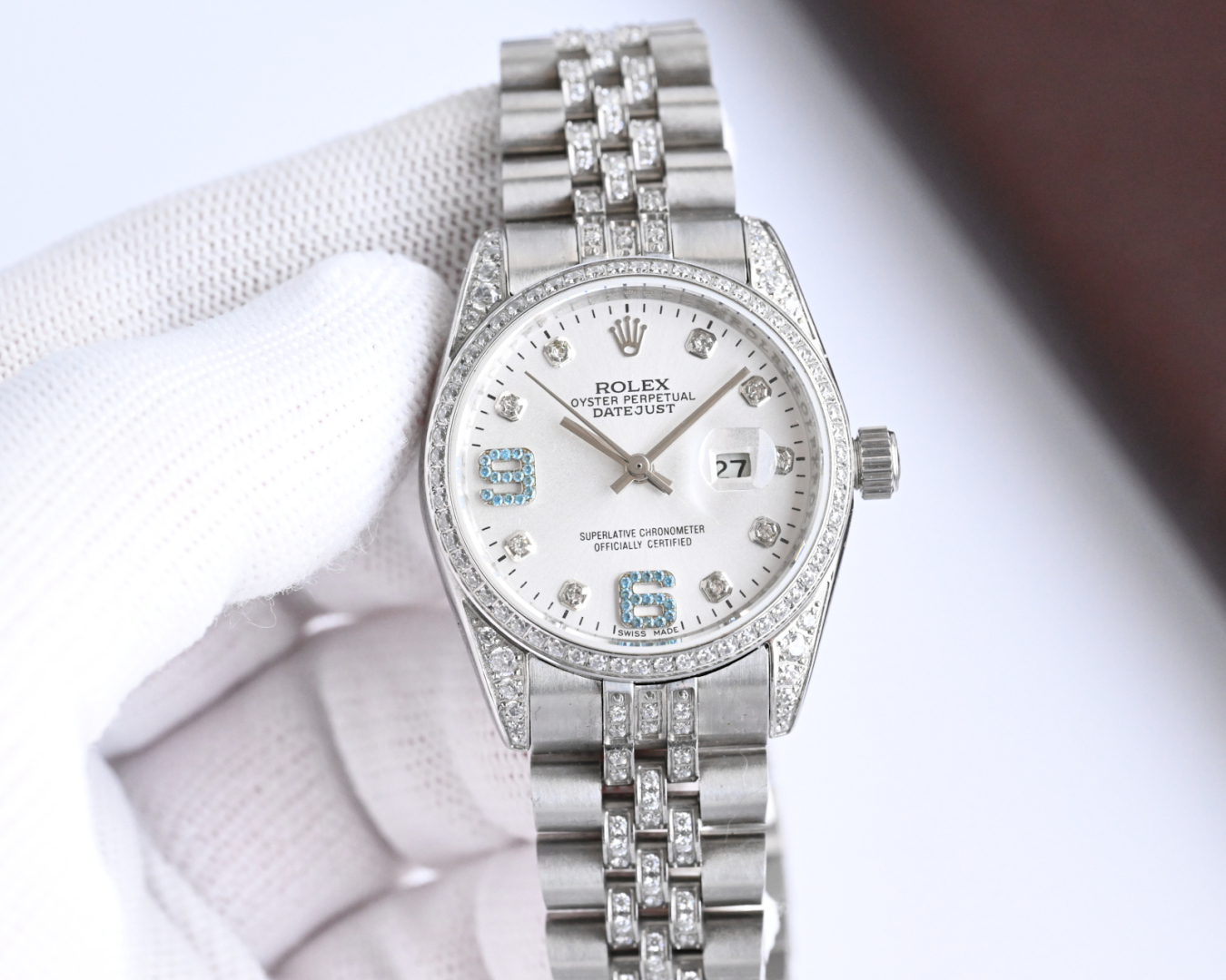 Rolex Datejust Diamond - Set White Dial Stainless Steel Watch, 36mm, Automatic Movement