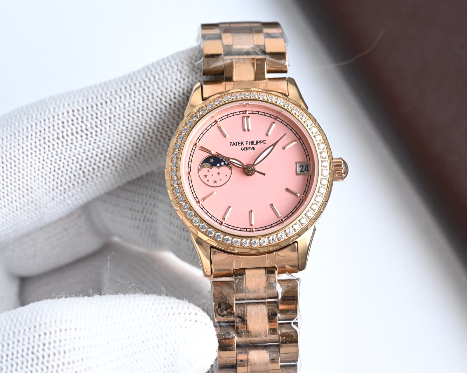 Patek Philippe Complications Moon Phase White Dial Gold Watch, 37mm, Automatic Movement