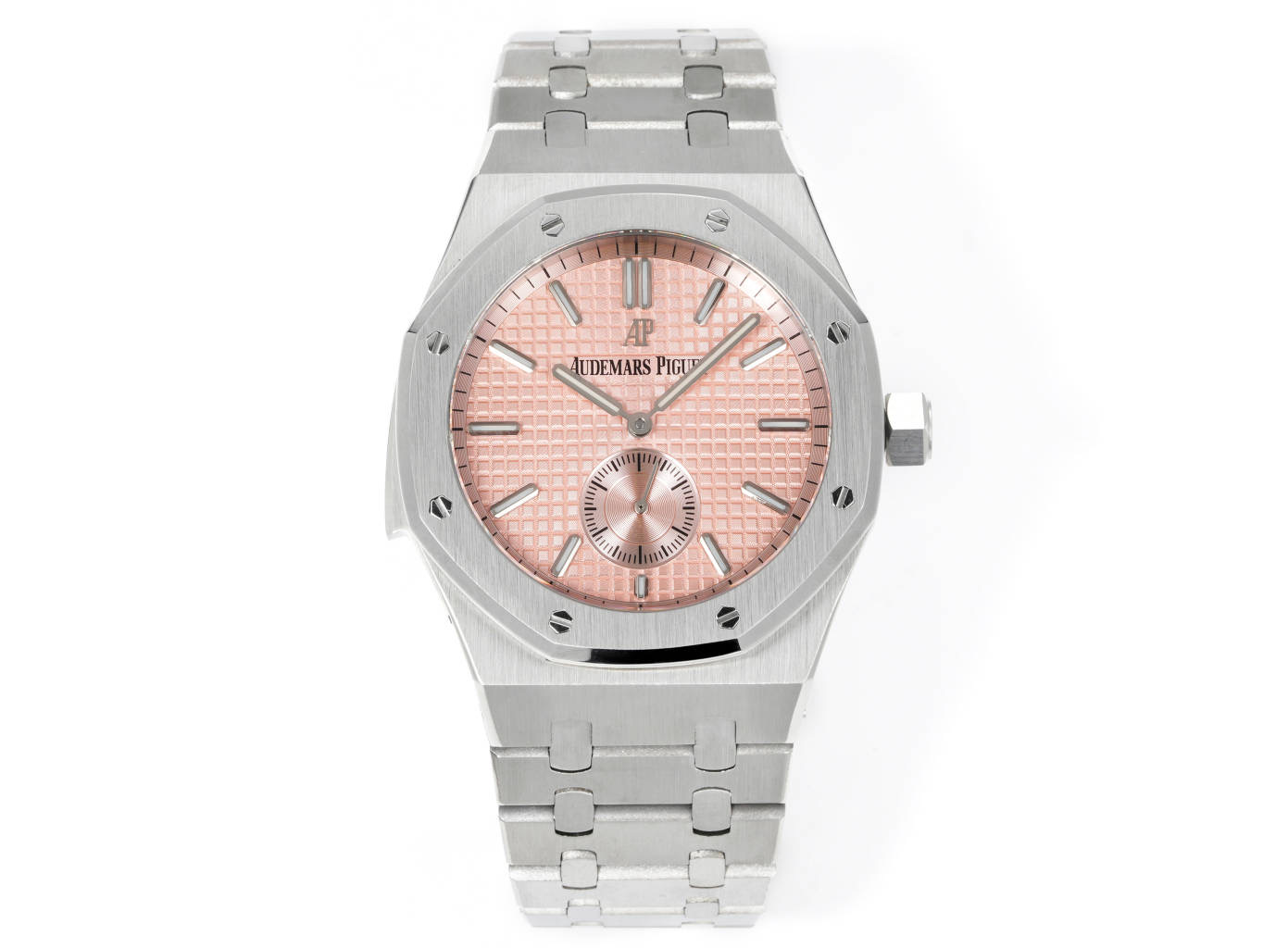 Audemars Piguet Royal Oak Pink Dial Stainless Steel Watch, 41mm, Automatic Movement