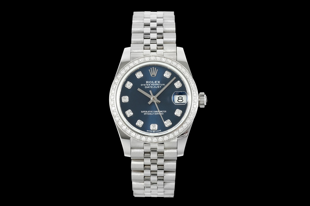 Rolex Datejust Diamond - Set Blue Dial Stainless Steel Watch, 31mm, Automatic Movement
