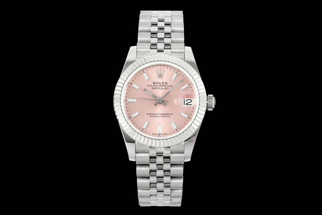 Rolex Datejust Pink Dial Stainless Steel Watch, 31mm, Automatic Movement