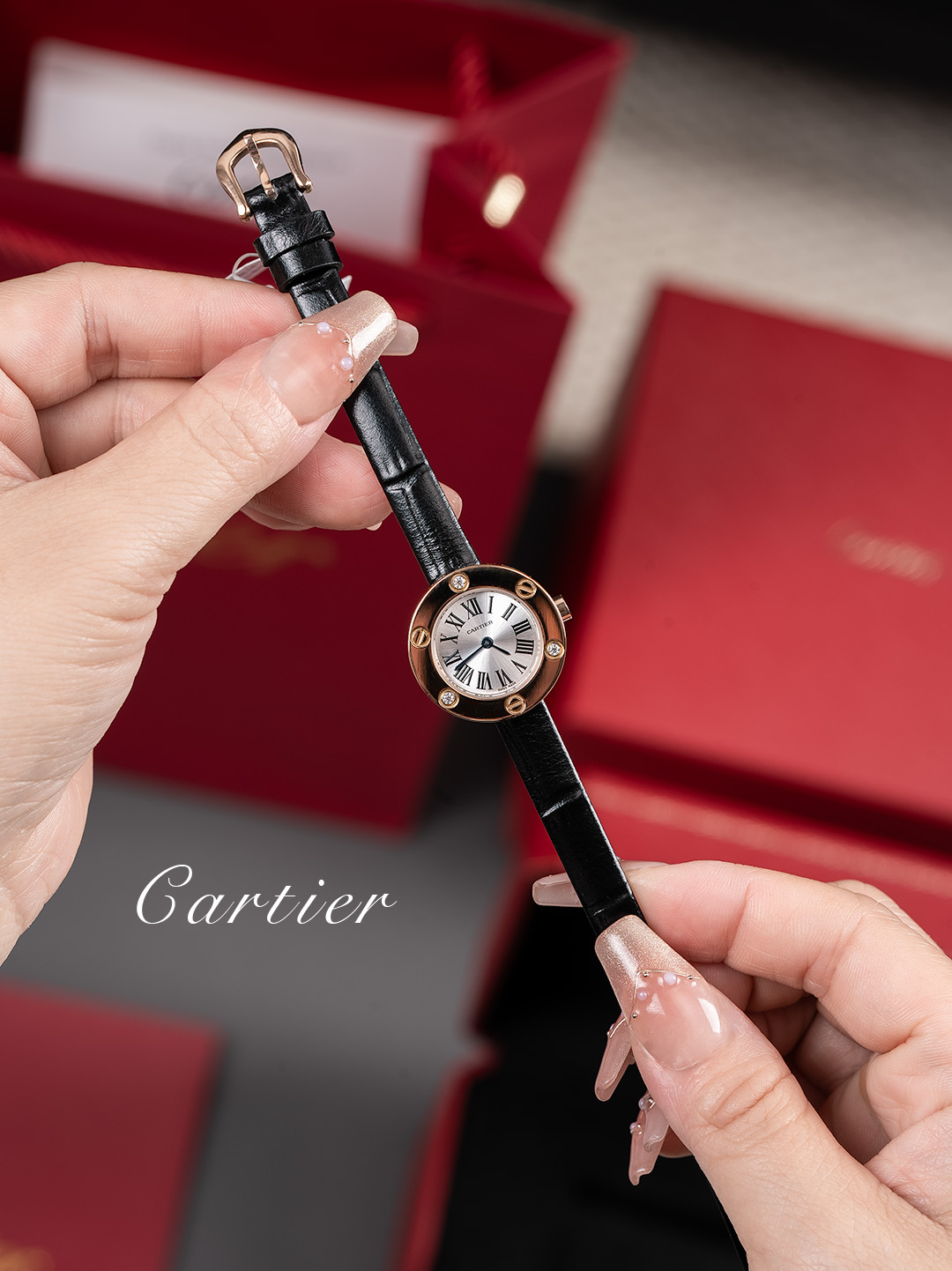 Cartier Love White Dial 18K Rose Gold Watch, 20mm, Quartz Movement