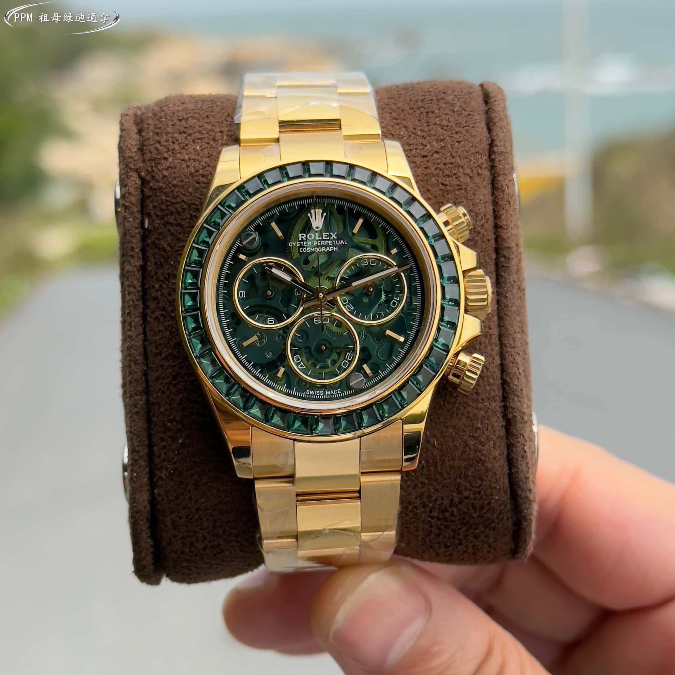 Rolex Daytona Skeleton Green Dial Gold Watch, 40mm, Automatic Movement