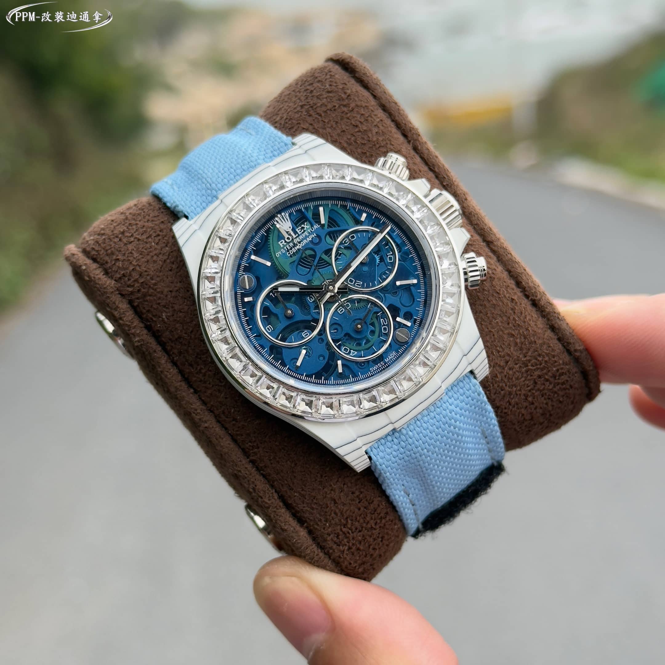 Rolex Daytona Skeleton Blue Dial Stainless Steel Watch, 40mm, Automatic Movement