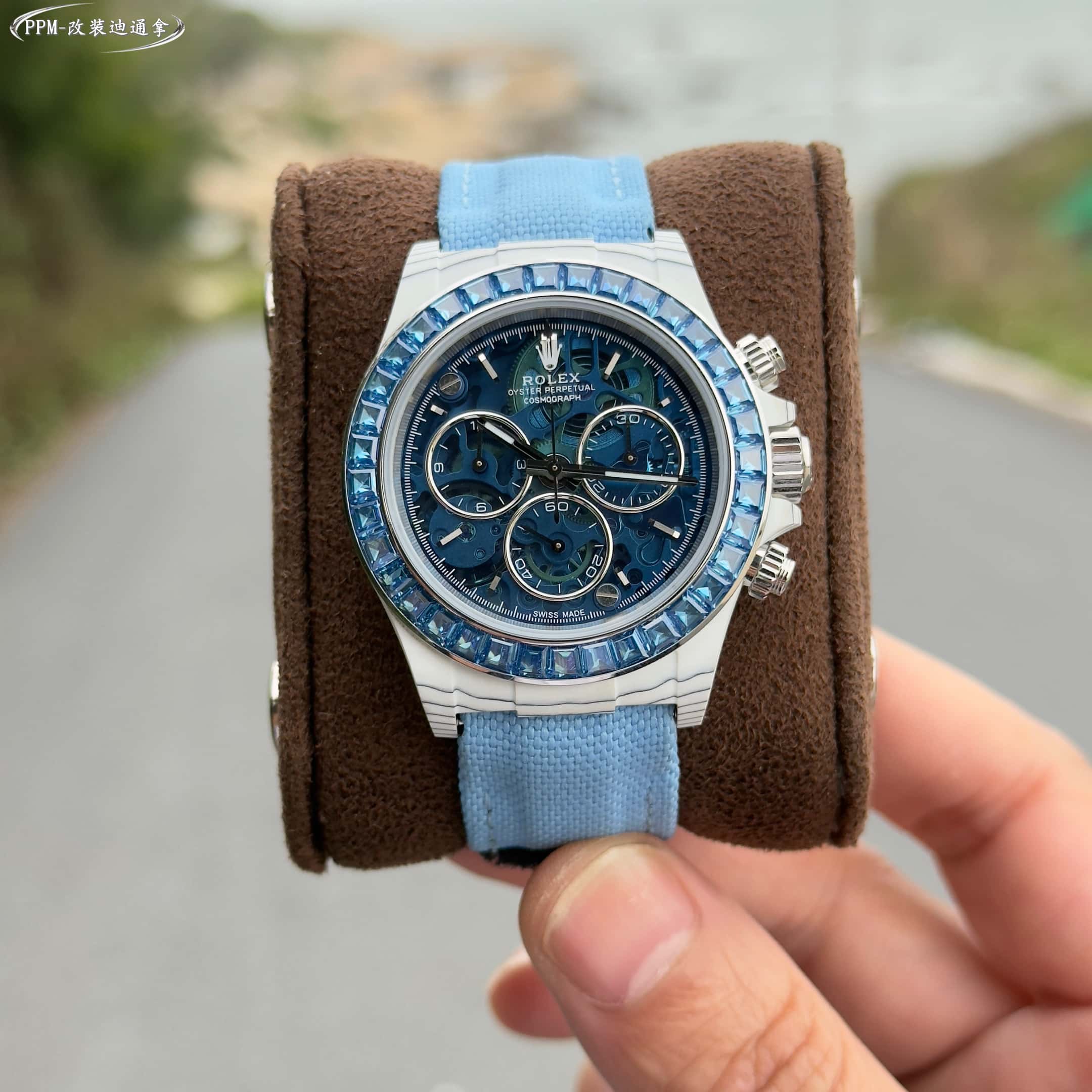Rolex Daytona Skeleton Blue Dial Stainless Steel Watch, 40mm, Automatic Movement