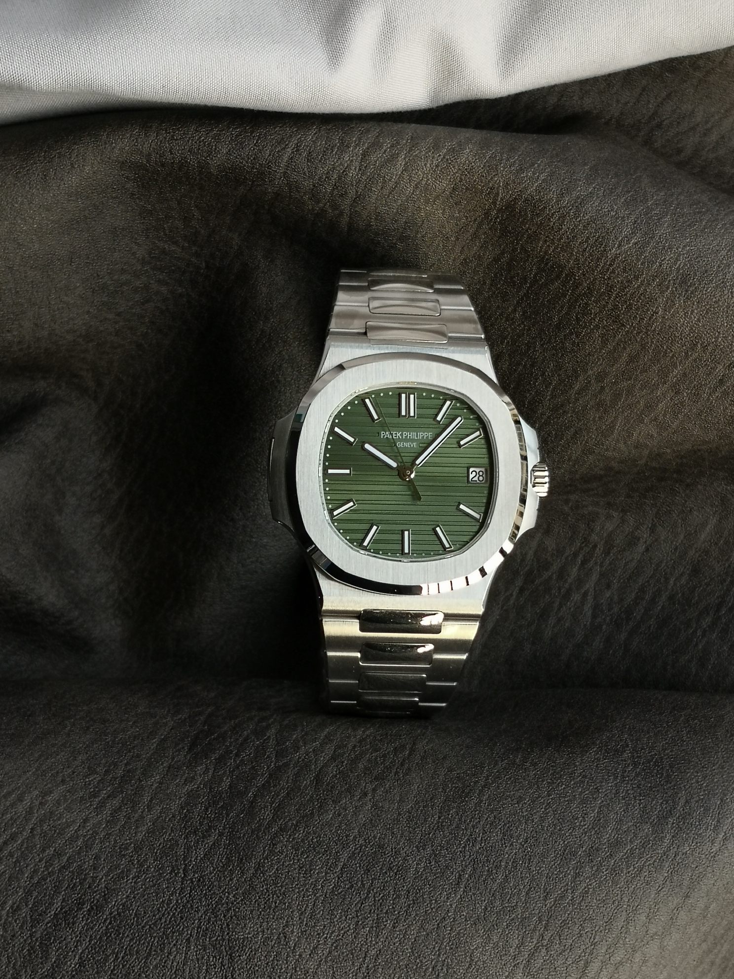 Patek Philippe Nautilus Green Dial Stainless Steel Watch, 40mm, Automatic Movement