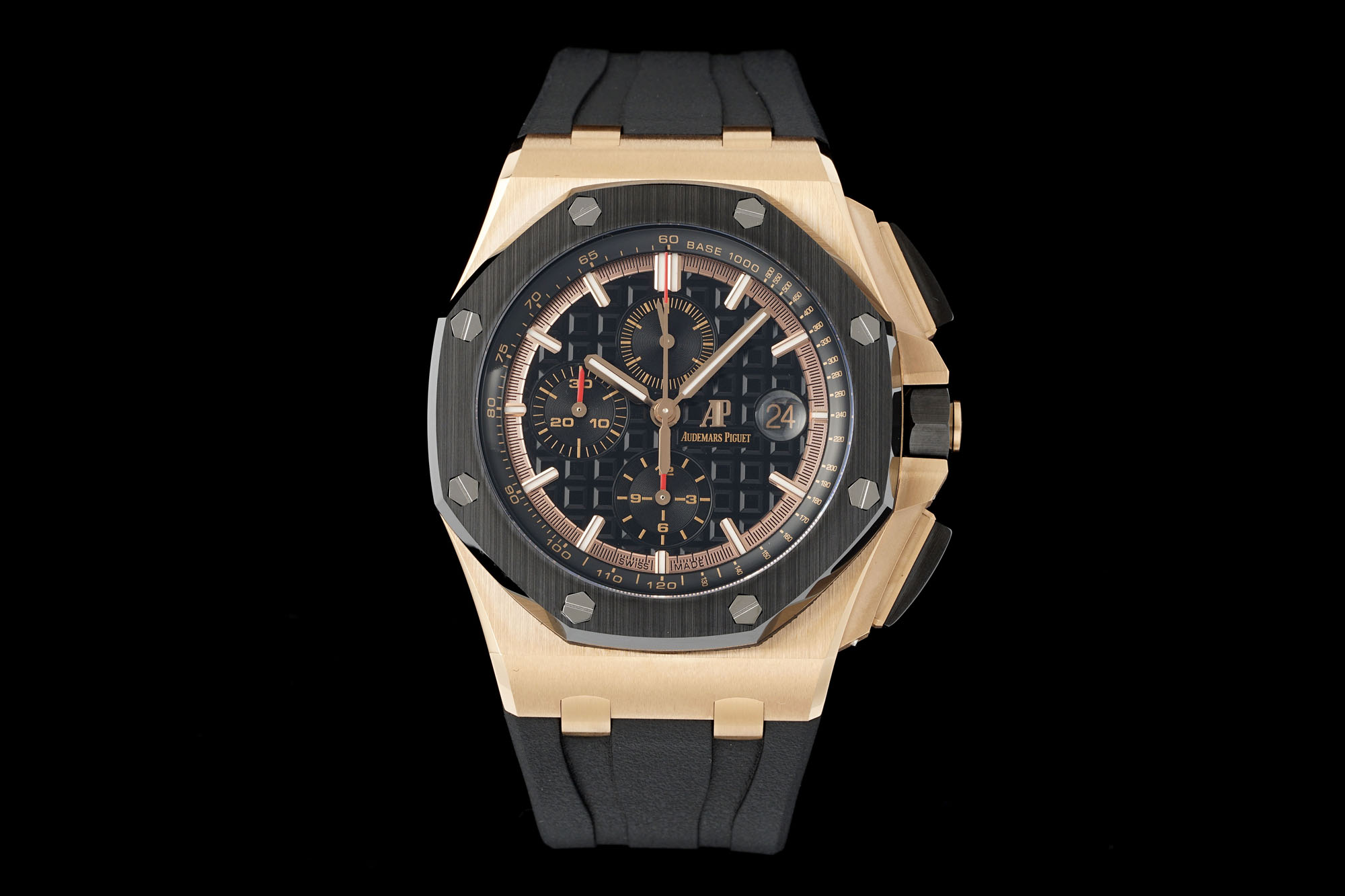Audemars Piguet Royal Oak Offshore Chronograph Black Dial Rose Gold Watch, 44mm, Automatic Movement