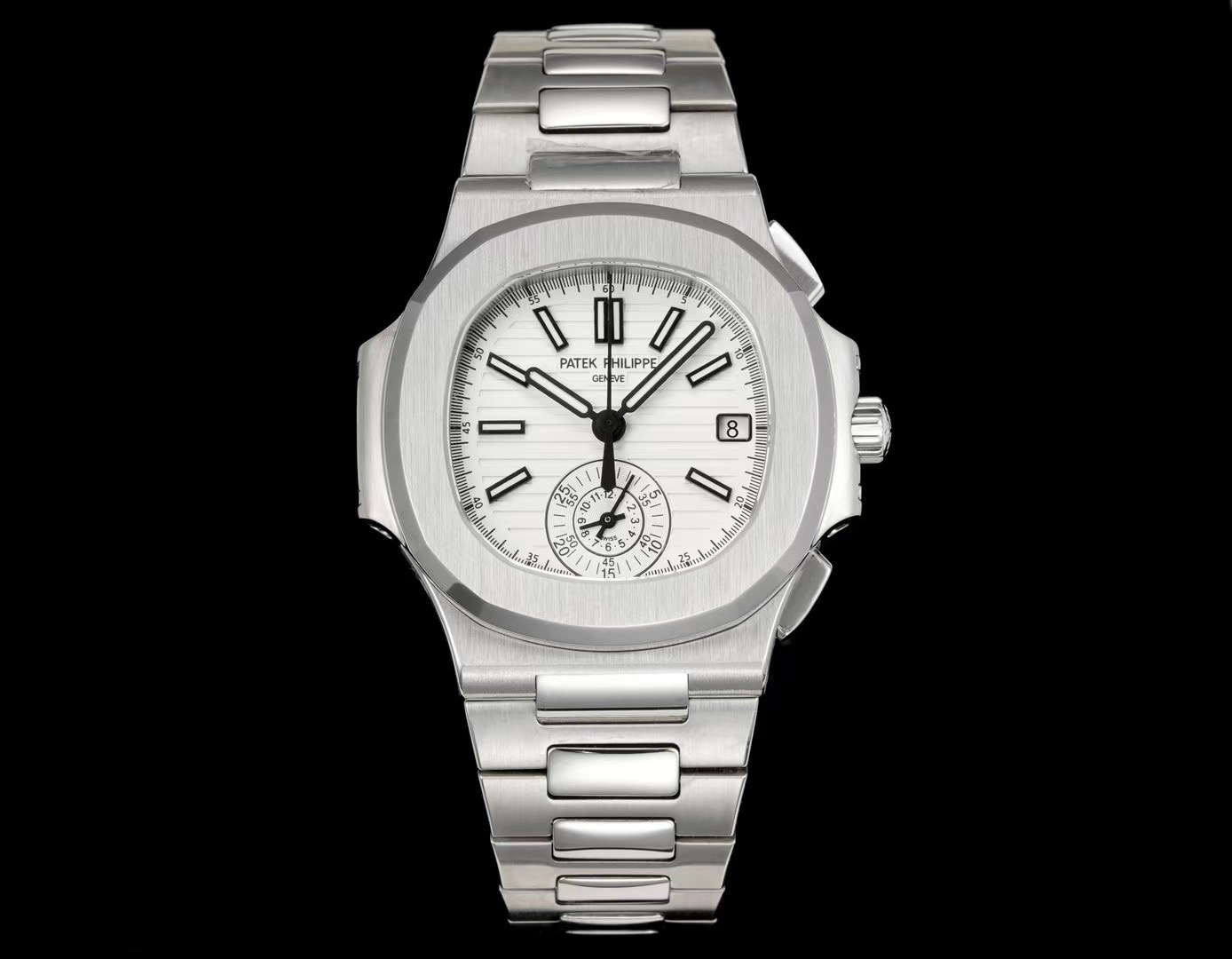 Patek Philippe Nautilus White Dial Stainless Steel Watch, 40mm, Automatic Movement