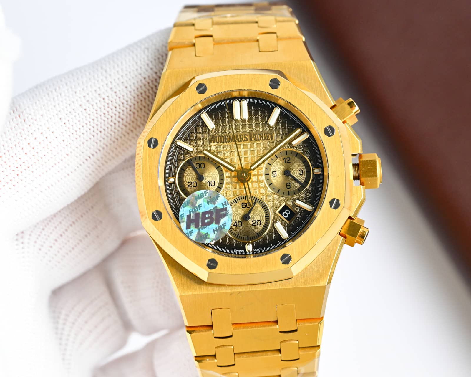 Audemars Piguet Royal Oak Chronograph Gold Dial Watch, 41mm, Automatic Movement