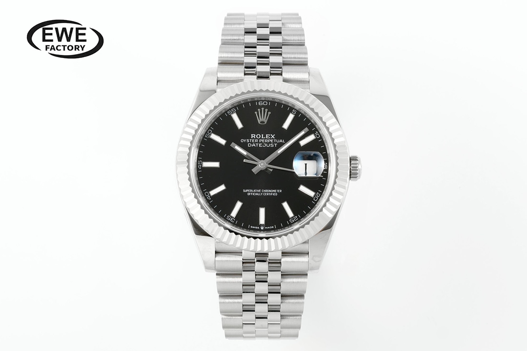Rolex Datejust Black Dial Stainless Steel Watch, 41mm, Automatic Movement