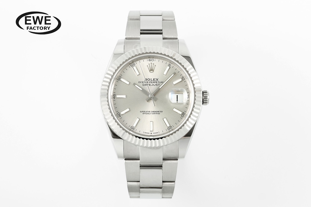 Rolex Datejust Silver Dial Stainless Steel Watch, 41mm, Automatic Movement