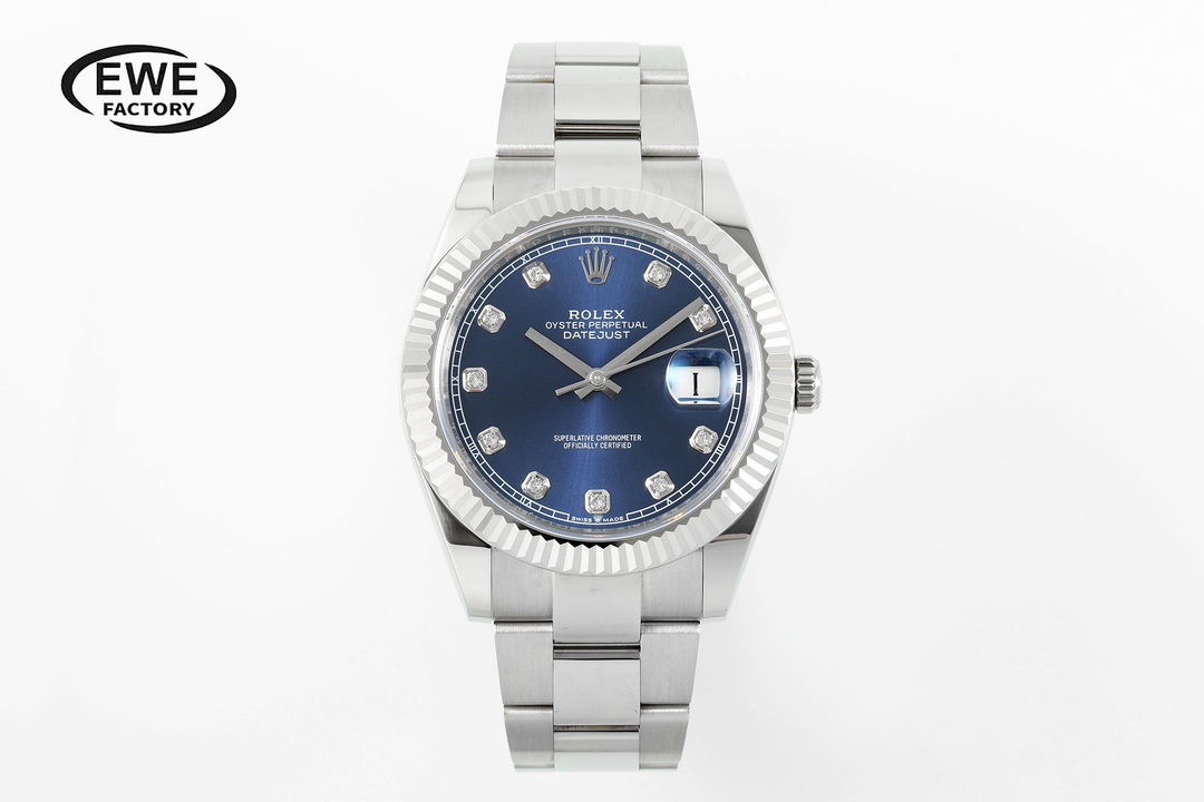 Rolex Datejust Diamond - Set Blue Dial Stainless Steel Watch, 41mm, Automatic Movement