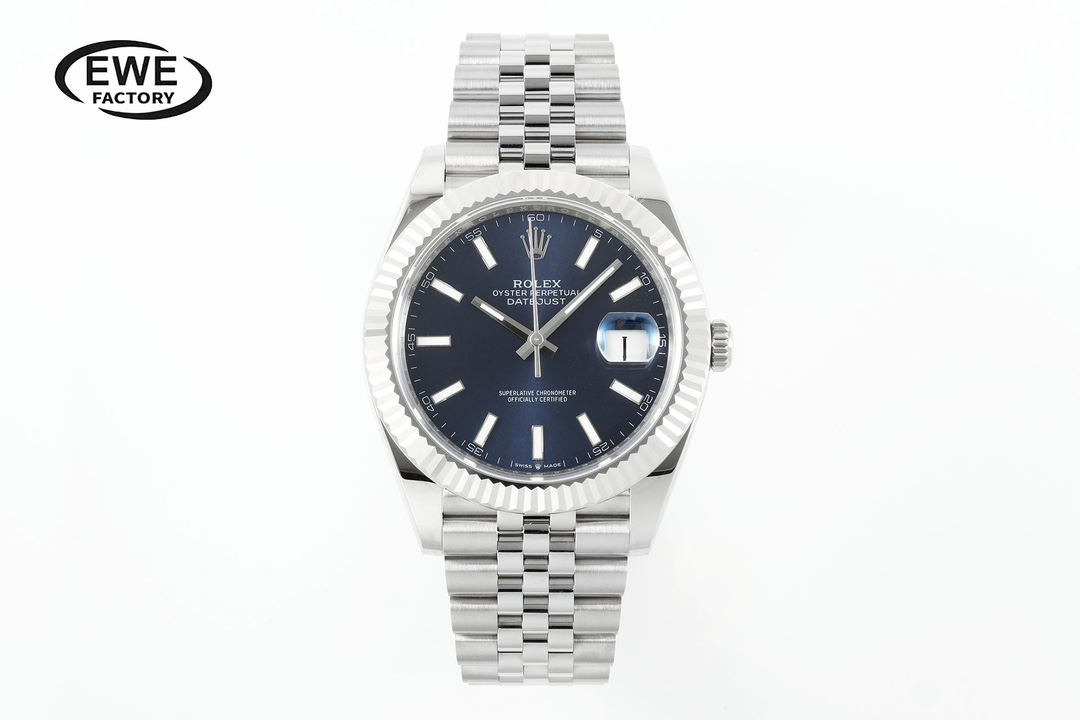 Rolex Datejust Blue Dial Stainless Steel Watch, 41mm, Automatic Movement