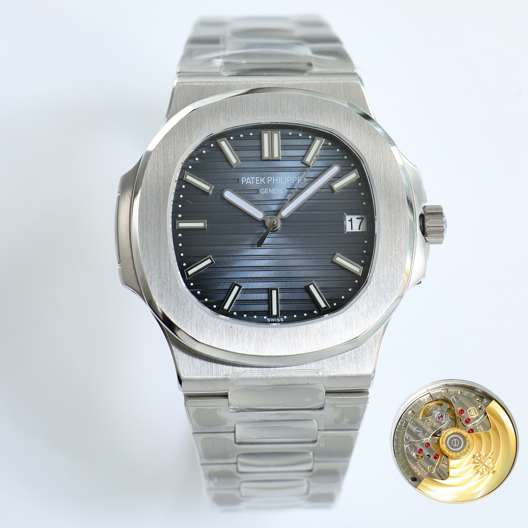 Patek Philippe Nautilus Gray Dial Stainless Steel Watch, 40mm, Automatic Movement