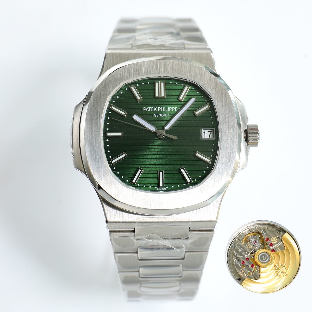 Patek Philippe Nautilus Green Dial Stainless Steel Watch, 40mm, Automatic Movement