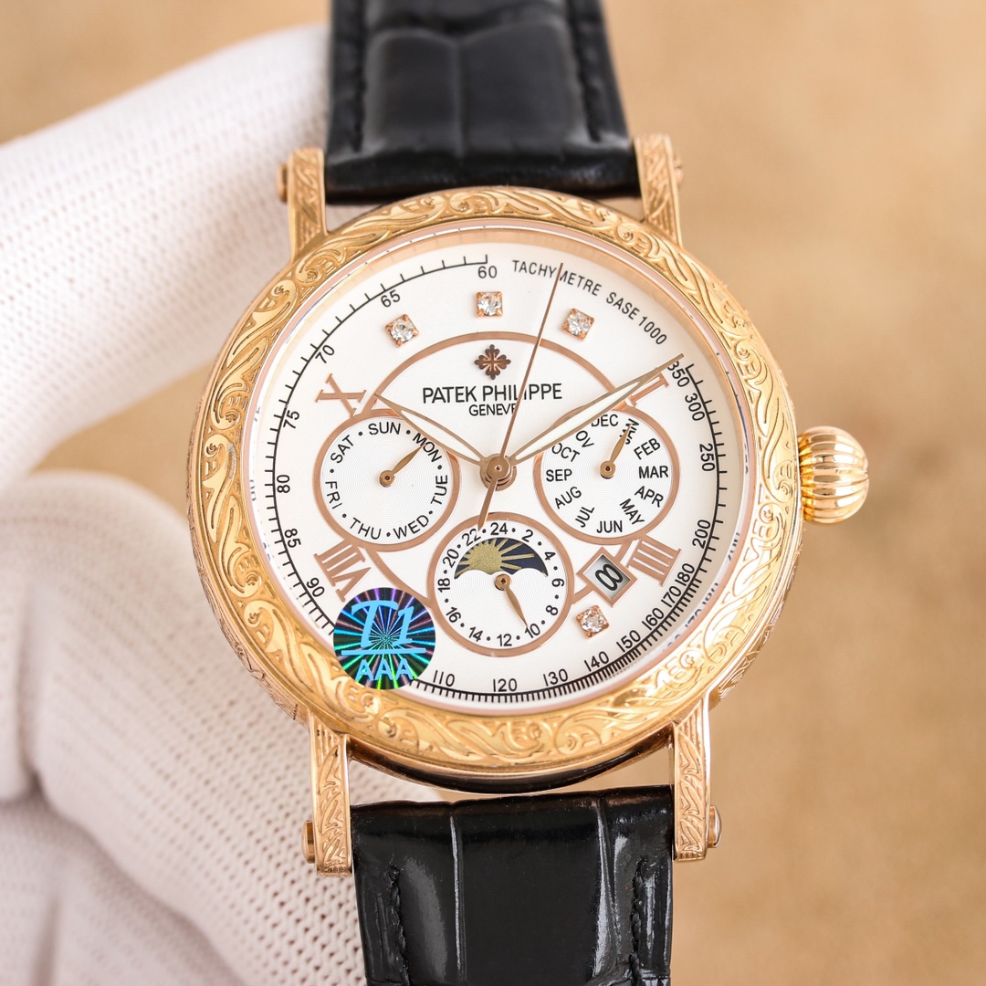 Patek Philippe Grand Complications Engraved Rose Gold Watch, 40mm, Automatic Movement