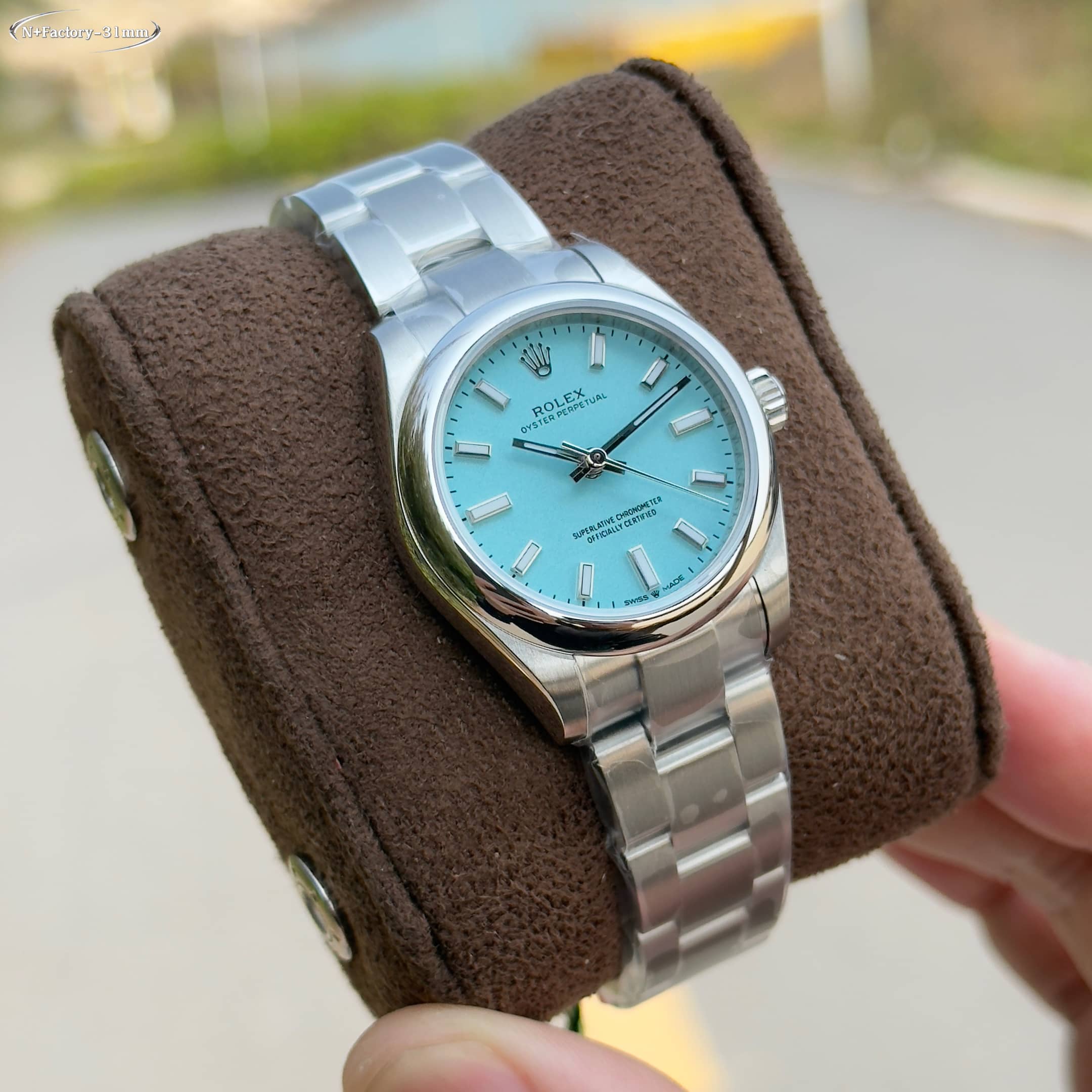 Rolex Oyster Perpetual Tiffany Blue Dial Stainless Steel Watch, 31mm, Automatic Movement