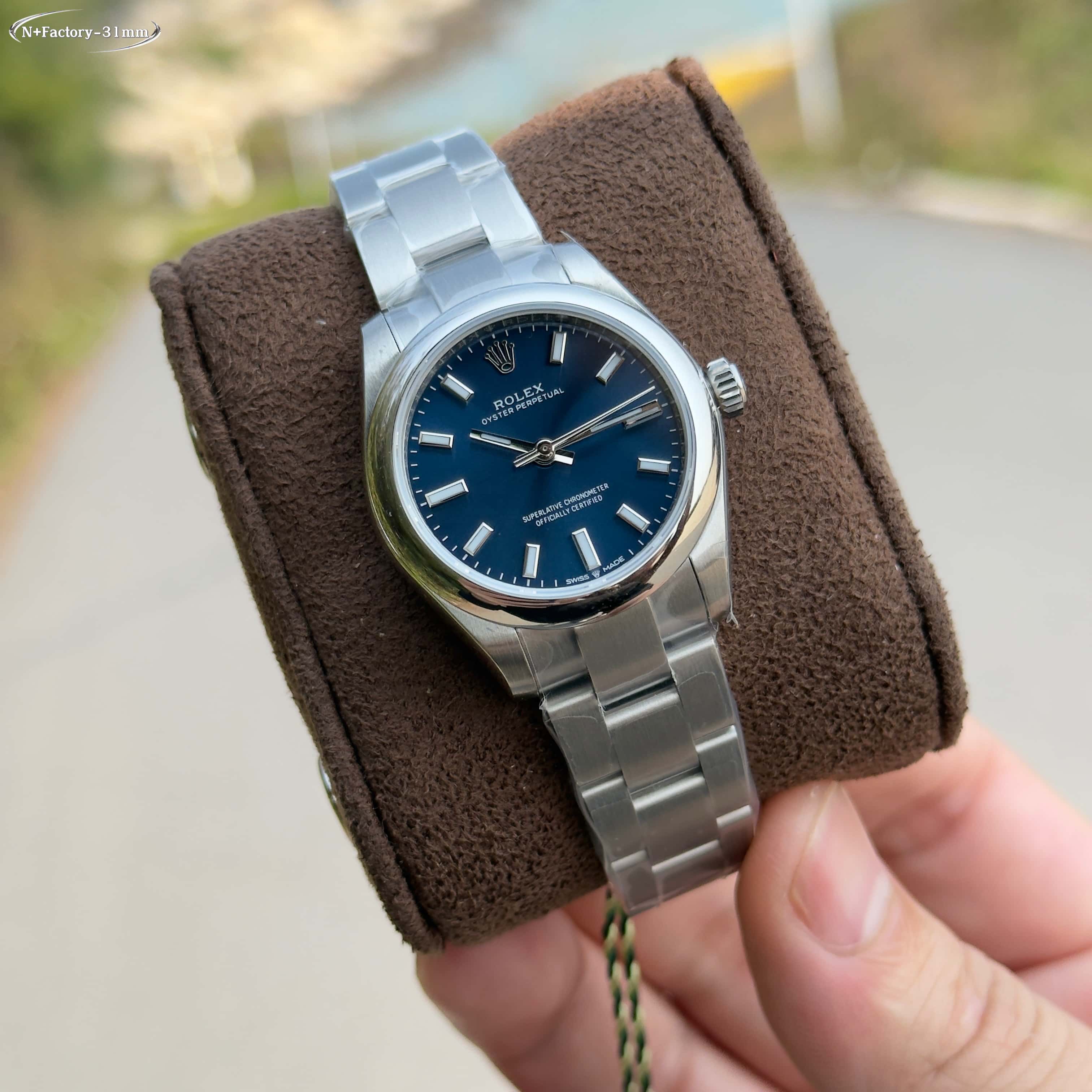 Rolex Oyster Perpetual Blue Dial Stainless Steel Watch, 31mm, Automatic Movement