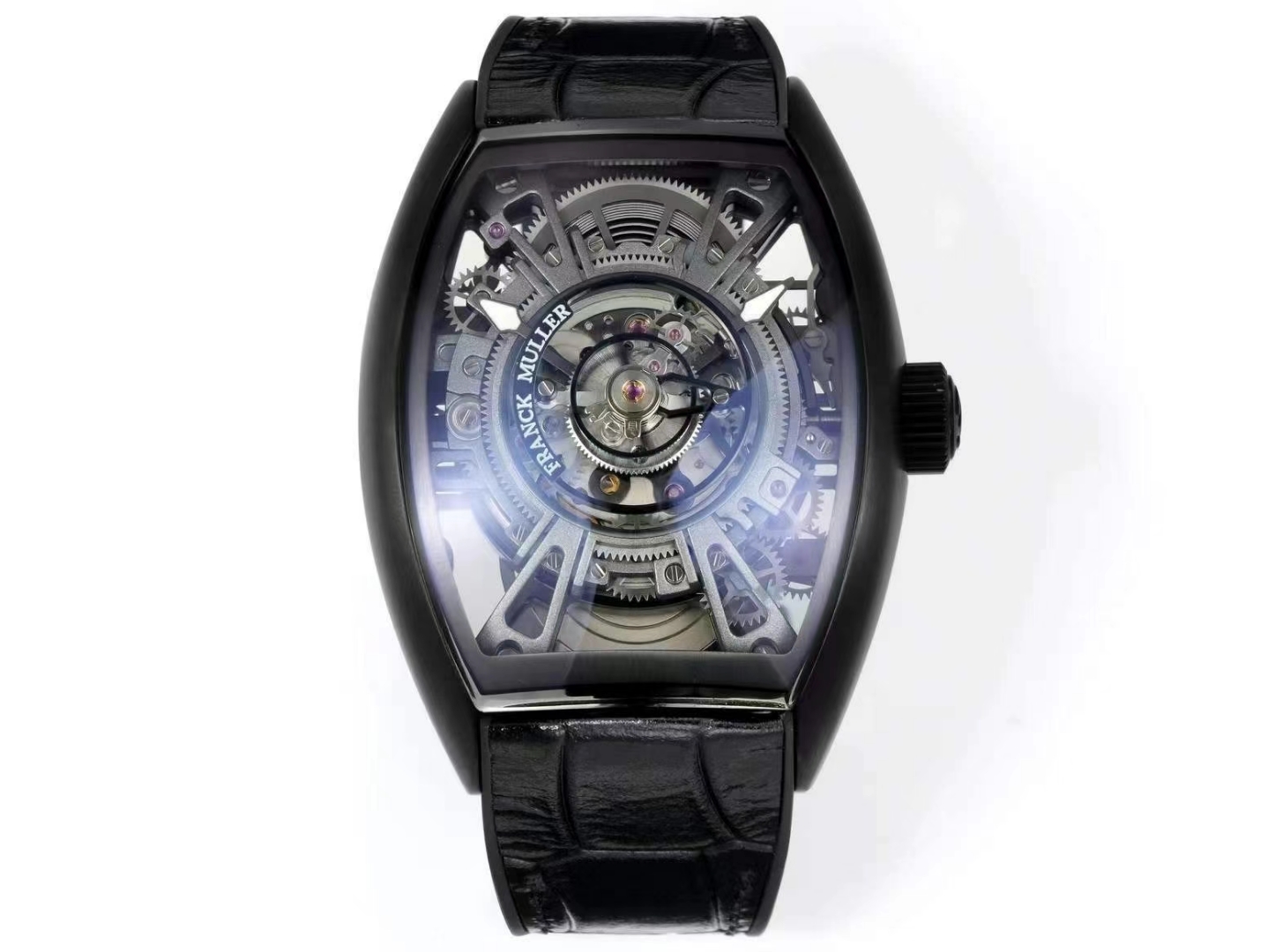 Franck Muller Cintree Curvex Skeleton Tourbillon Black - Coated Watch, 45×35mm, Hand - Wound Tourbillon Movement