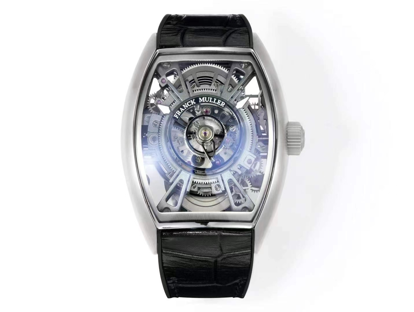 Franck Muller Cintree Curvex Skeleton Tourbillon Titanium Watch, 45×35mm, Hand - Wound Tourbillon Movement