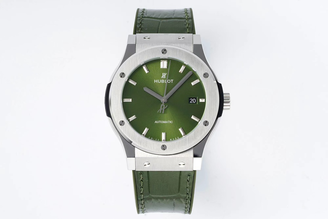 Hublot Classic Fusion Olive Green Dial Titanium Watch, 42mm, Automatic Movement