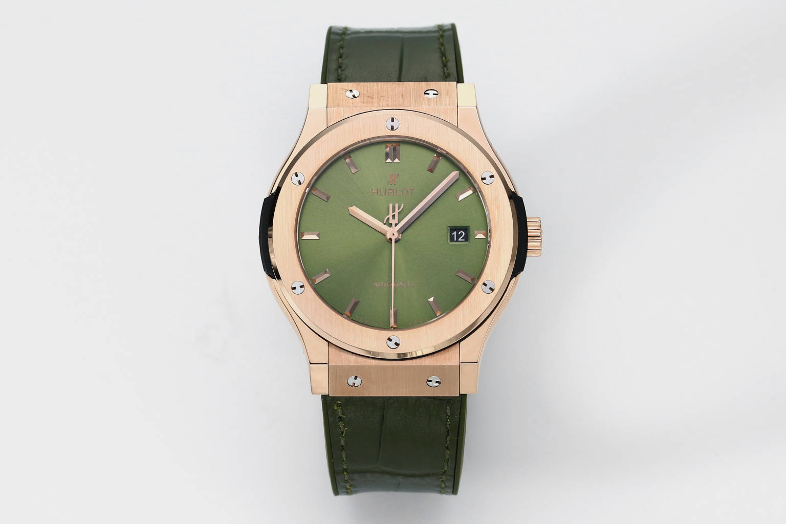 Hublot Classic Fusion Olive Green Dial 18K Rose Gold Watch, 42mm, Automatic Movement