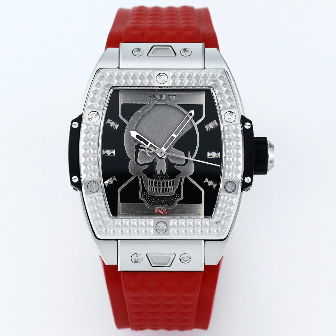 Hublot Spirit of Big Bang Depeche Mode Limited - Edition Skull Dial Red Rubber Strap Watch, 42mm, Automatic Movement