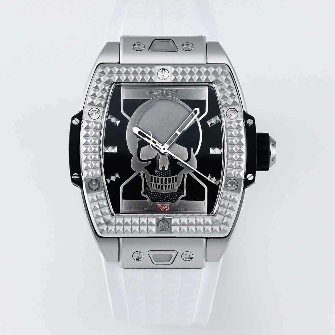 Hublot Spirit of Big Bang Depeche Mode Limited - Edition Skull Dial White Rubber Strap Watch, 42mm, Automatic Movement