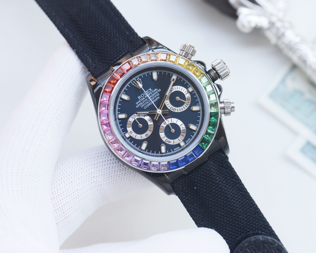 Rolex Cosmograph Daytona Rainbow - Gemstone Bezel Green Dial Chronograph Watch, 40mm, Calibre 4130 Movement