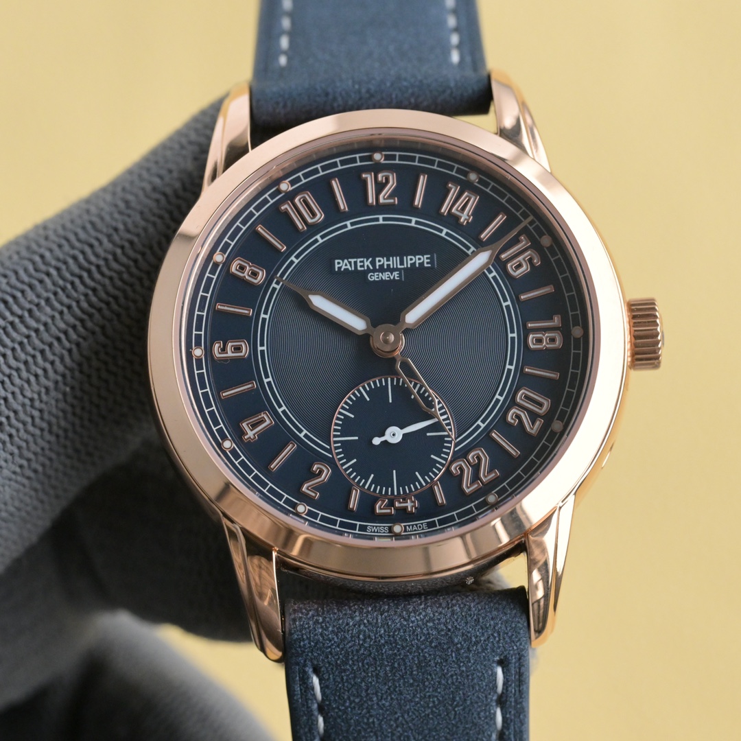 Patek Philippe Calatrava - Inspired Blue Dial 18K Rose Gold Watch, 40mm, Calibre 324 SC Movement