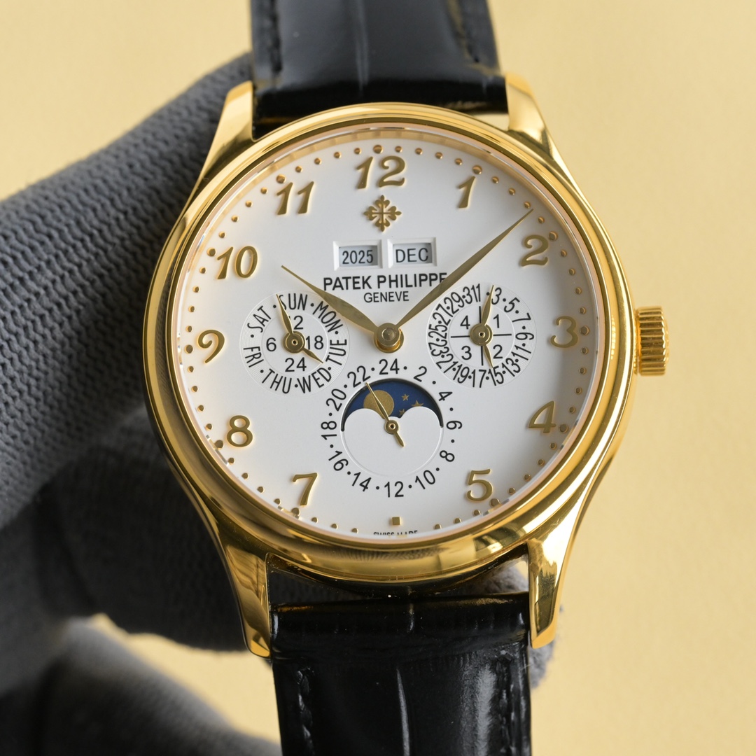 Patek Philippe Annual Calendar Moonphase White Dial Stainless Steel Watch, 40mm, Calibre 324 S QA LU 24H Movement