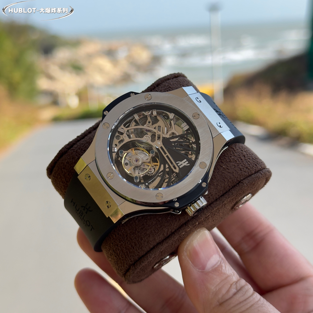 Hublot Big Bang Skeleton Tourbillon Titanium & Black Ceramic Watch, 45mm, Manual - Winding Tourbillon Movement