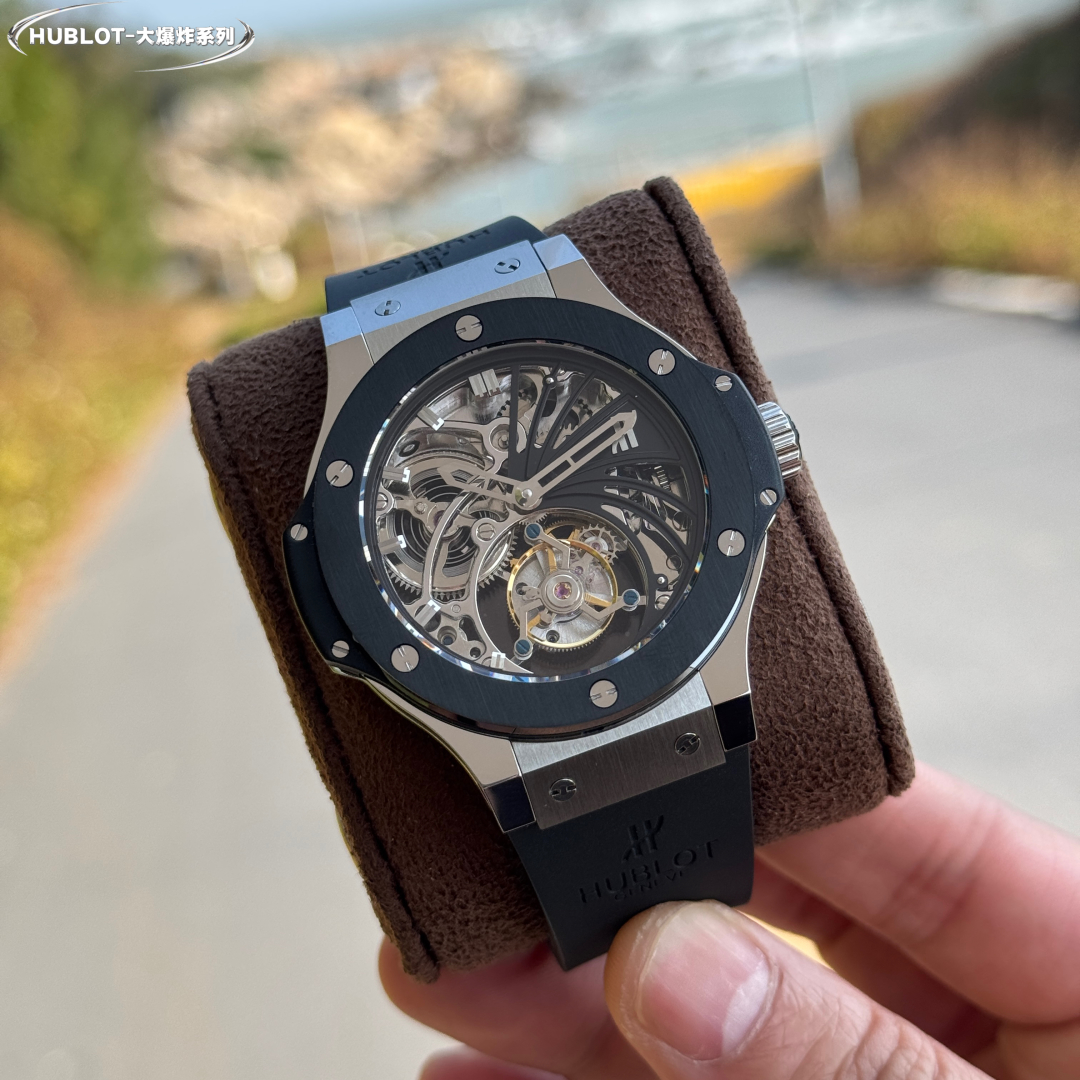 Hublot Big Bang Skeleton Tourbillon Titanium & Black Ceramic Watch, 45mm, Manual - Winding Tourbillon Movement