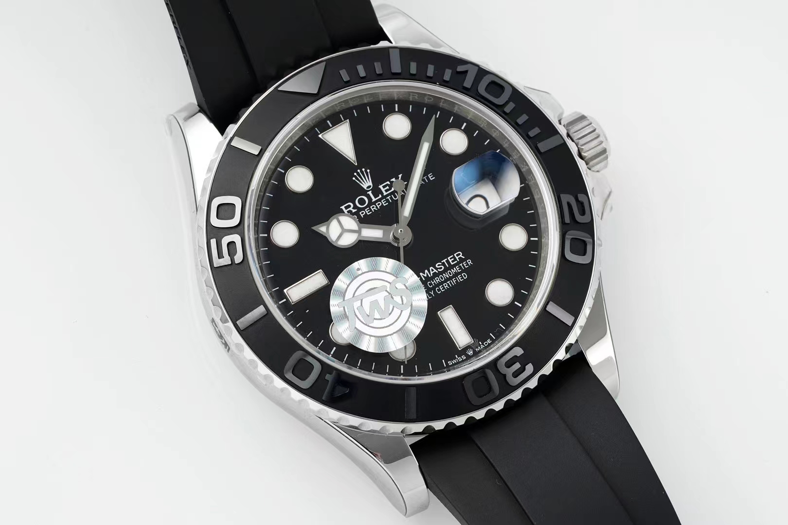 Rolex Yacht - Master Black Dial Black Ceramic Bezel Black Rubber Strap Automatic Watch