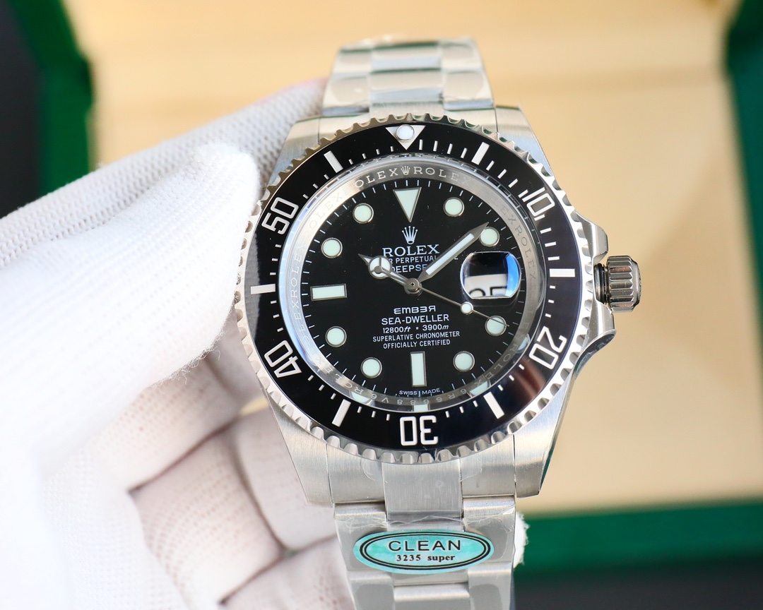Rolex Sea - Dweller 43mm Black Dial Ceramic Bezel 904L Stainless Steel Watch, Calibre 3235