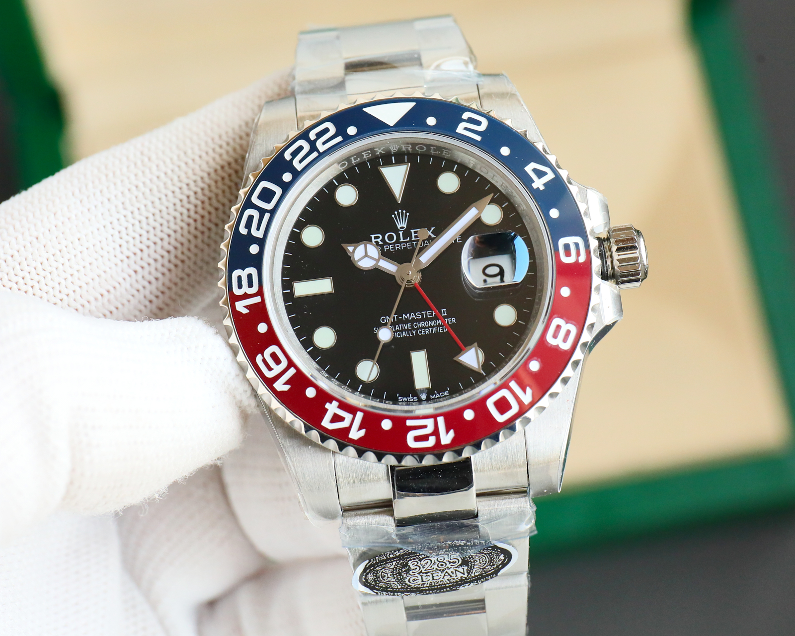 Rolex GMT - Master II 40mm Black Dial Pepsi - Bezel Stainless Steel Watch, Calibre 3285