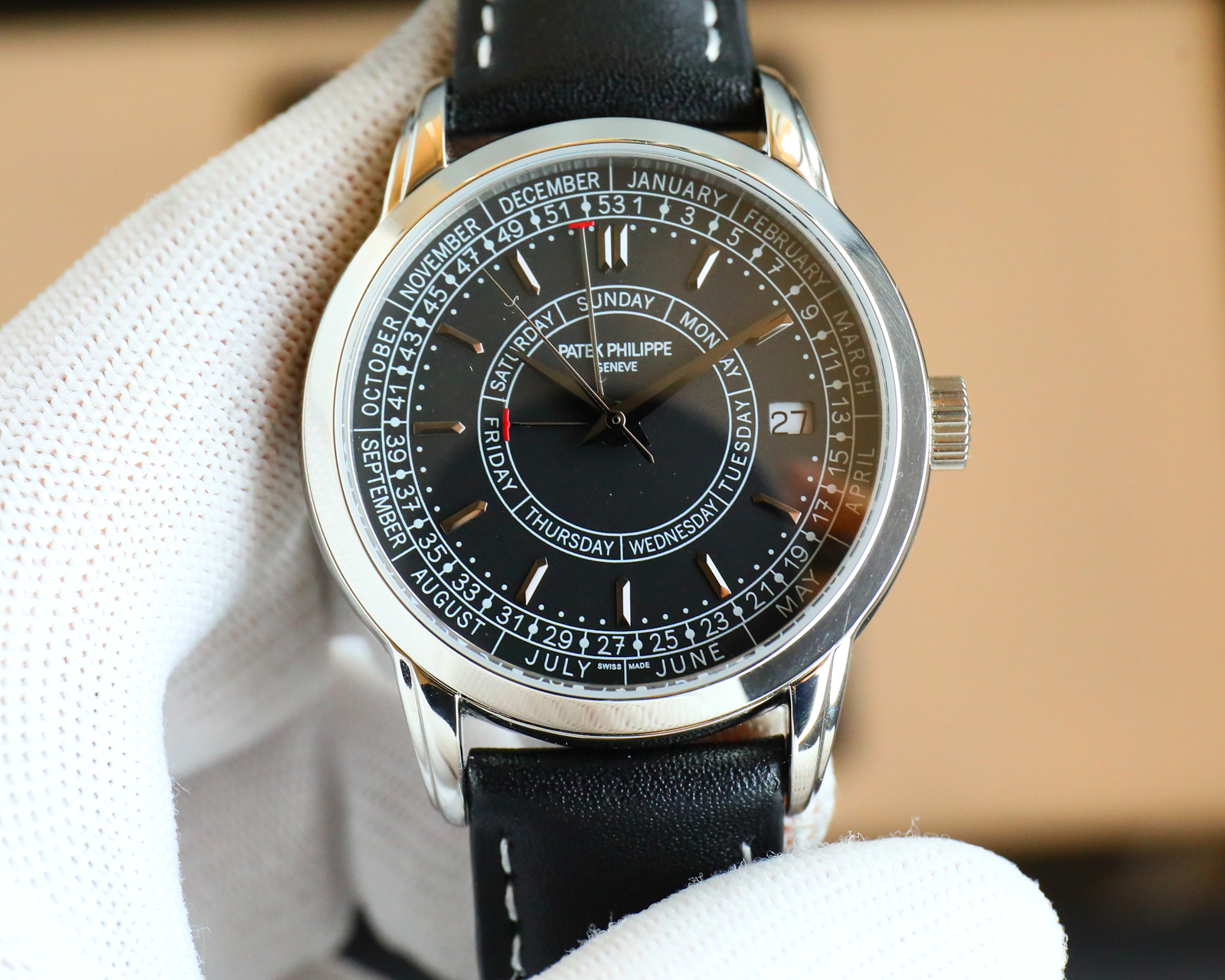 Patek Philippe Grand Complications 40mm Black Dial Perpetual Calendar Stainless Steel Watch, Calibre 324 S QR